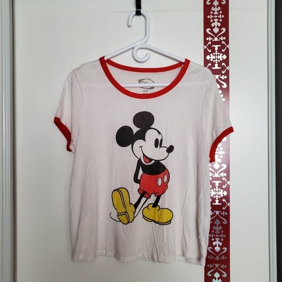 Ladies Disney Mickey Mouse Ringer Tee. XL. - Picture 4 of 7